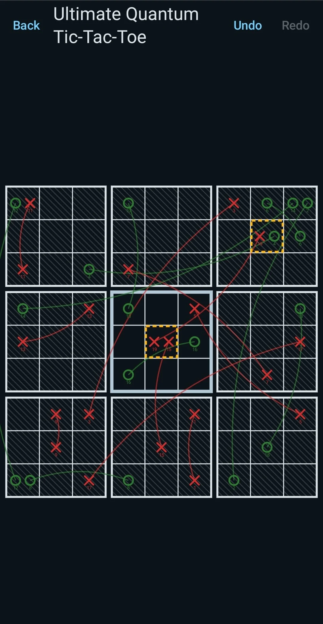 Ultimate Quantum Tic-Tac-Toe screenshot